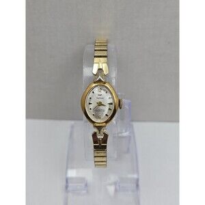 Vintage Waltham Ladies 17 Jewels Manual Wind Gold Tone Swiss Cocktail Watch Runs